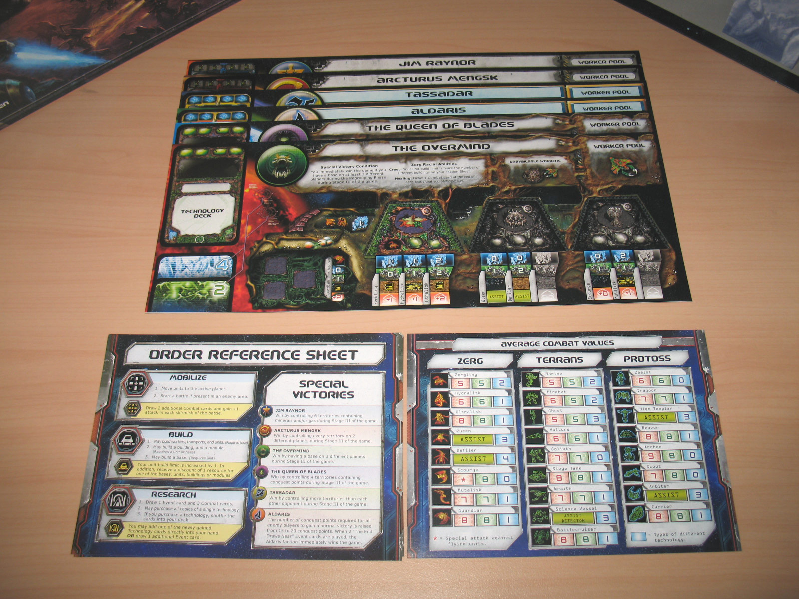 Le jeu de plateau StarCraft édité par Fantasy Flight Games.